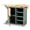 Baxton Studio Dorthy Dark Green and Natural Wood Kitchen Storage Cart 163-10440 - alternate 6